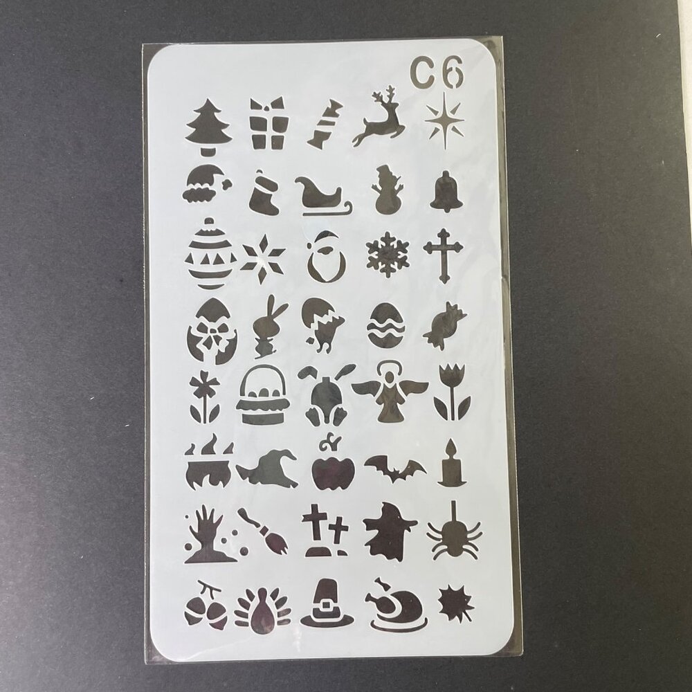 Reusable Art Planner Stencil Holiday Christmas Easter Halloween Thanksgiving Mix